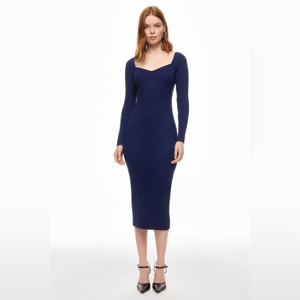 Adam Lippes Deep Blue Long Sleeve Dress